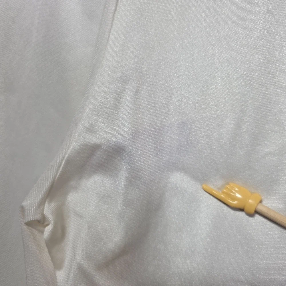 Vel Made Womens 80s White Nylon Tricot Pajama Set Smocking Granny Chic Vintage